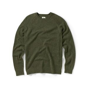 Flint and Tinder Olive Speckled Merino Wool Crewneck Sweater